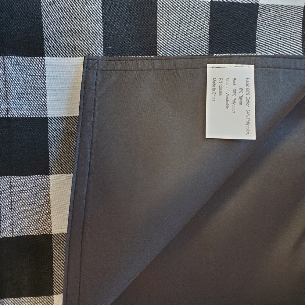Buffalo Big Check/Plaid Table Runner Farmhouse Black and White 70" Long 13" Wide - Picture 2 of 3